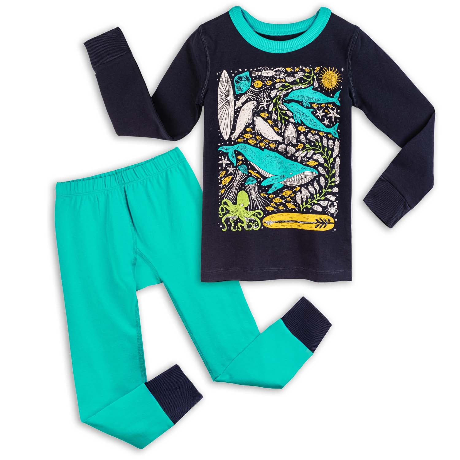 100% Organic Cotton Long Sleeve Pajamas for Kids: Artist Designed Prints