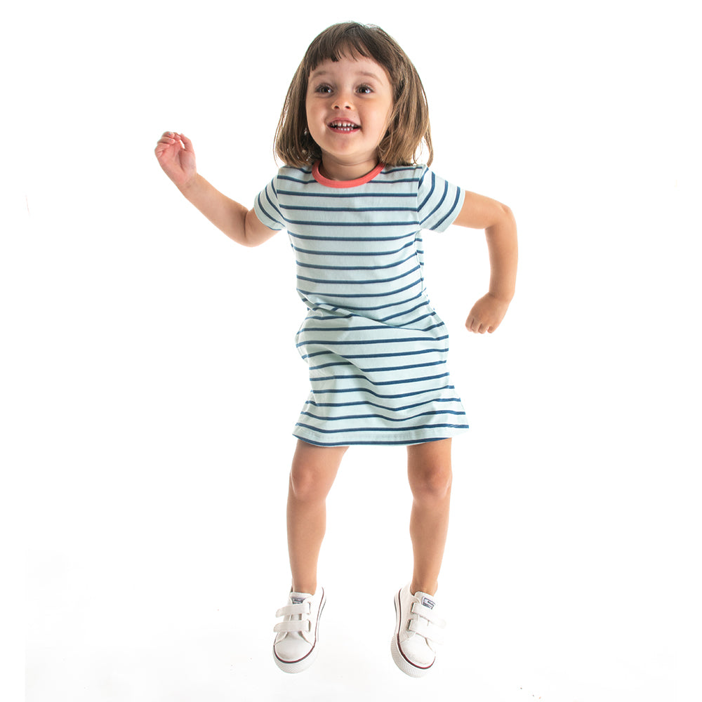 Kids Organic Cotton Striped T-Shirt Dress