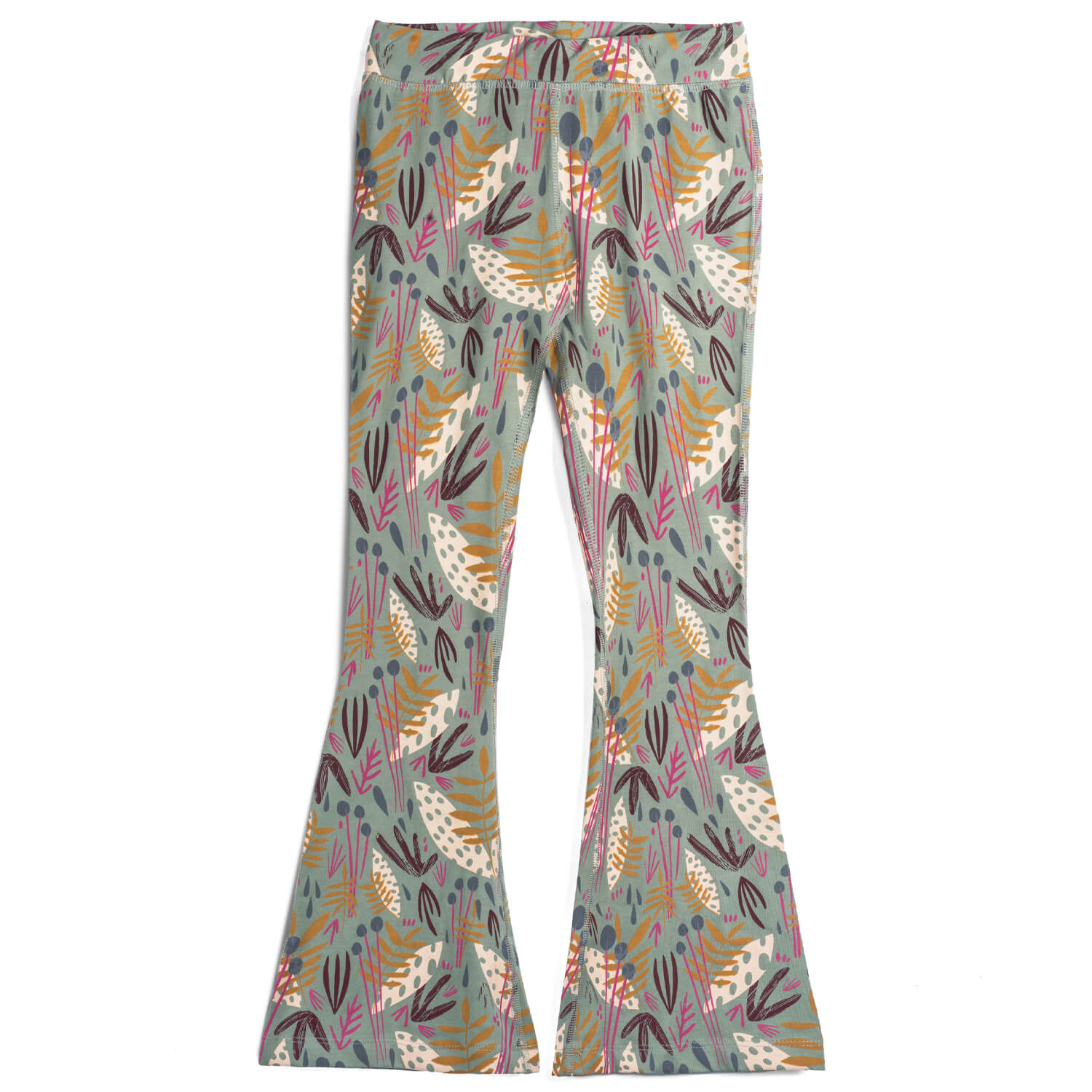 Kids Leggings: Organic Cotton Flared Yoga Pants: Whimsy