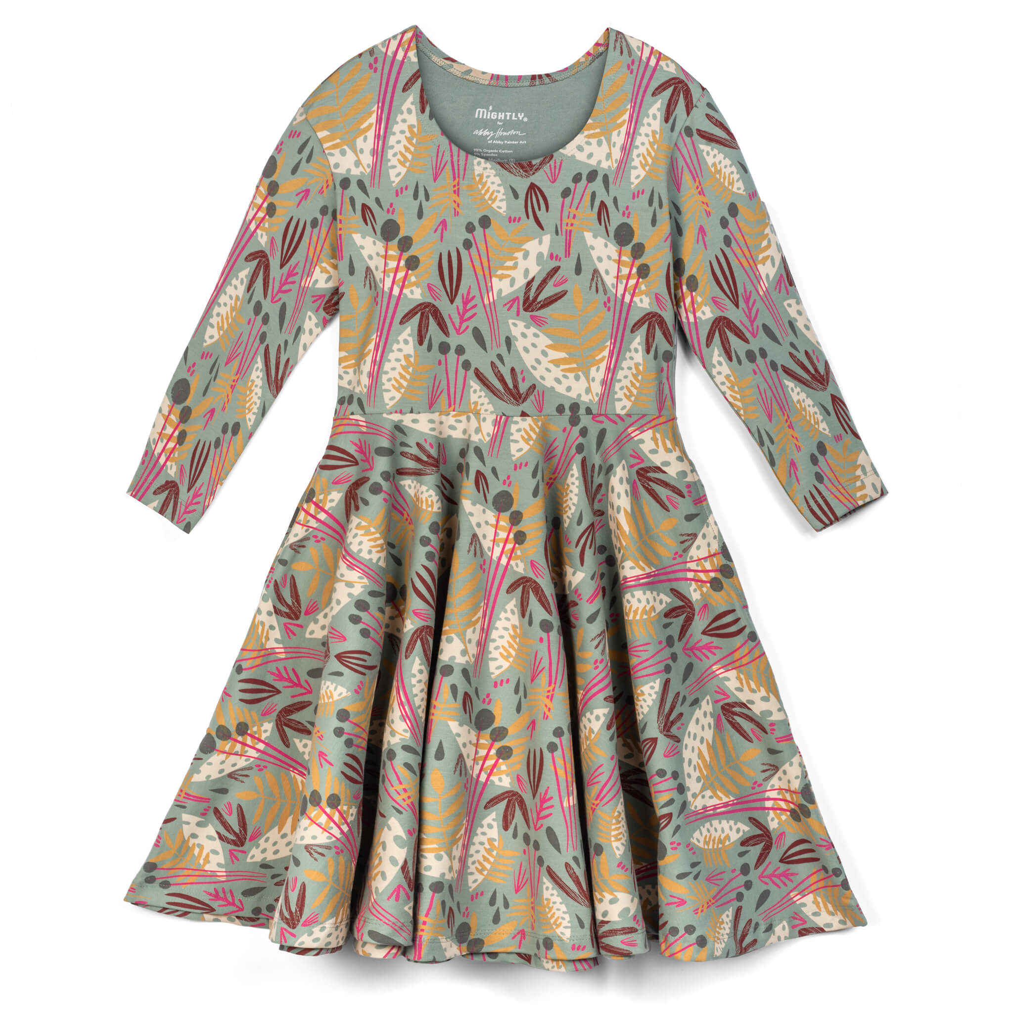 Kids Organic Cotton 3/4 Sleeve Twirl Dress: Whimsy