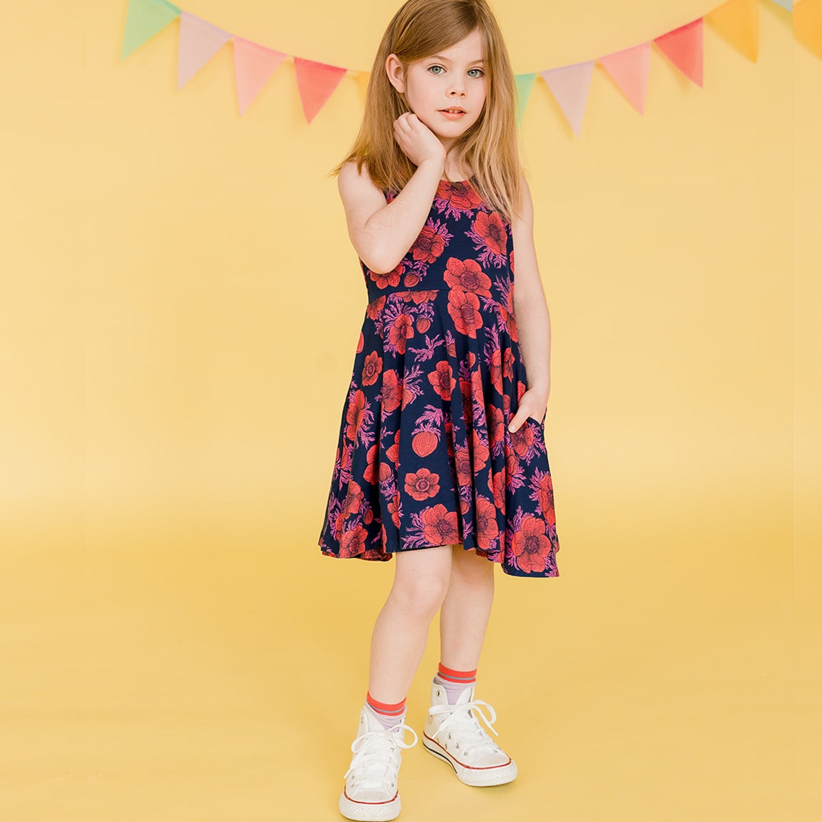 Kids Organic Cotton Sleeveless Twirl Dress: FINAL SALE