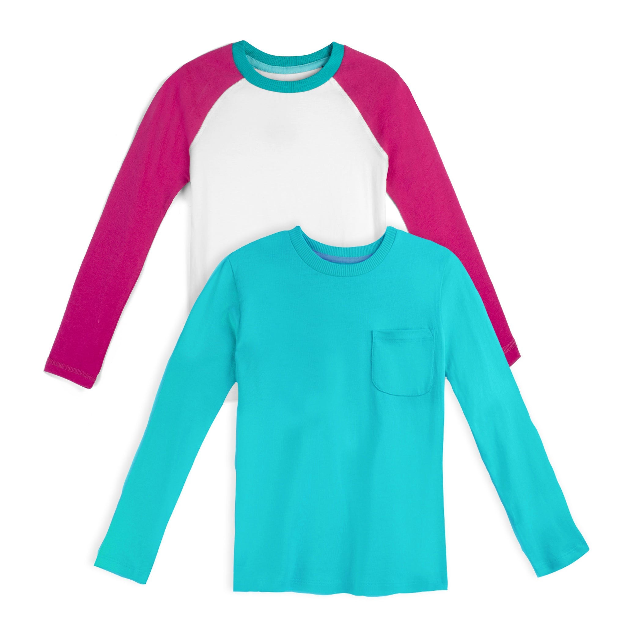 Organic Cotton Girl Shirts - Long Sleeve Tee 2 Pack: FINAL SALE