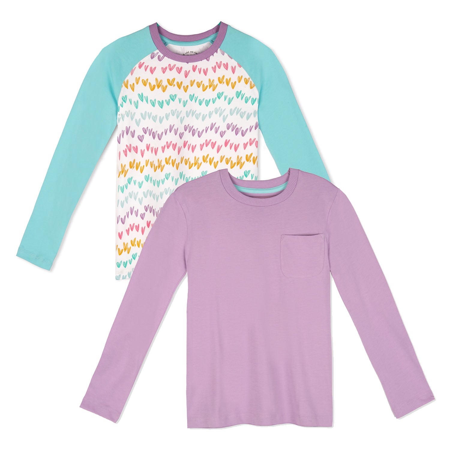 Organic Cotton Girl Shirts - Long Sleeve Tee 2 Pack - FINAL SALE