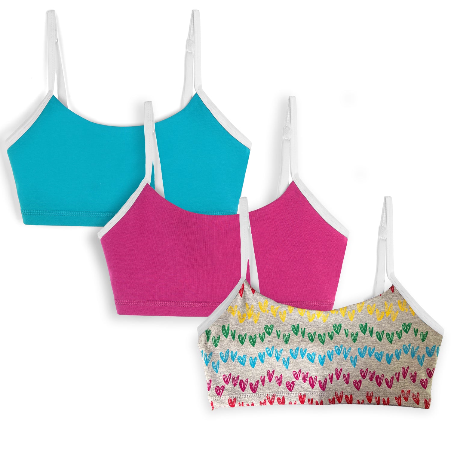 Organic Cotton Girls Bras 3 Pack: Comfortable Bralettes - FINAL SALE