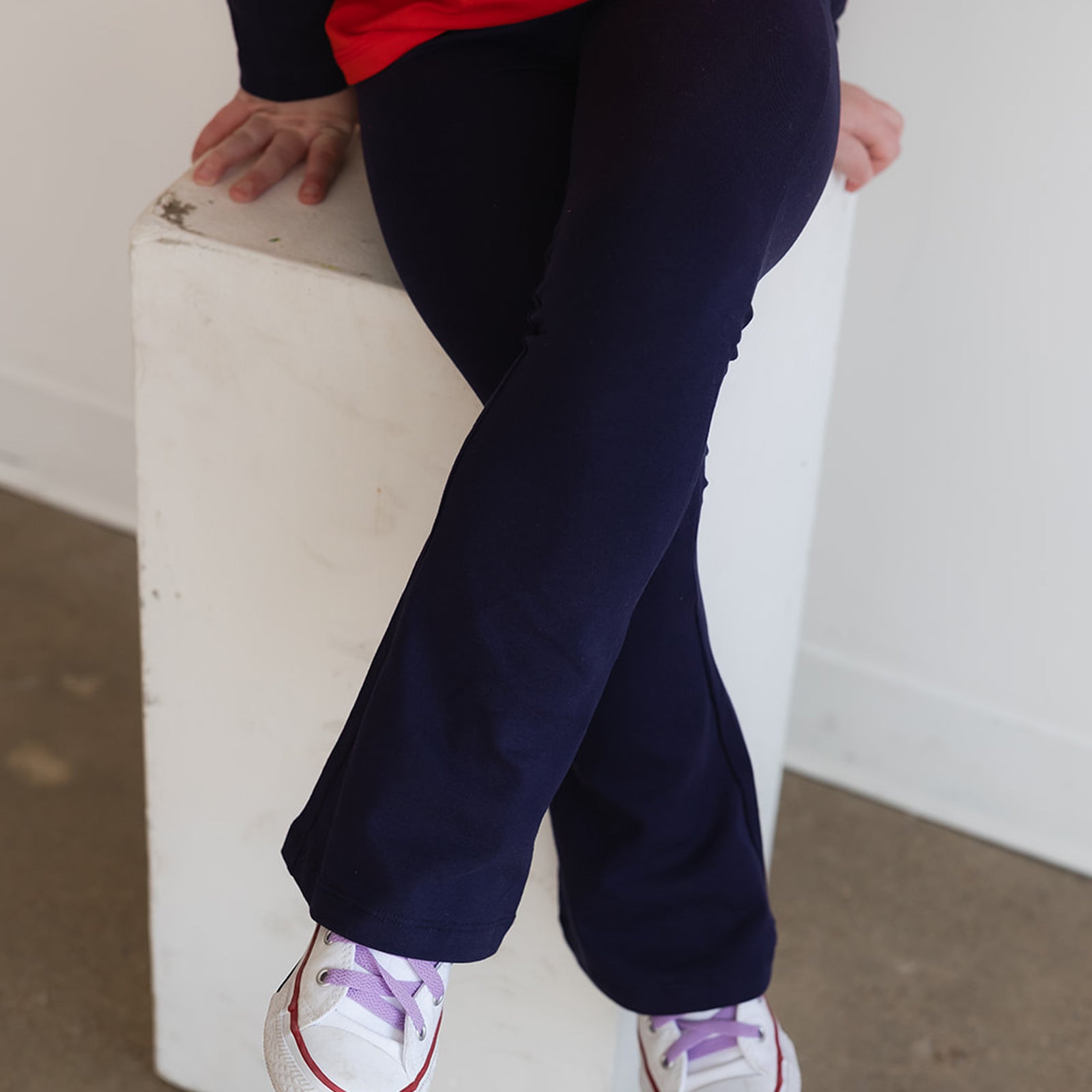 Kids Leggings: Organic Cotton Flared Yoga Pants - Rebel Purple / XX-Large  (14) - Mightly