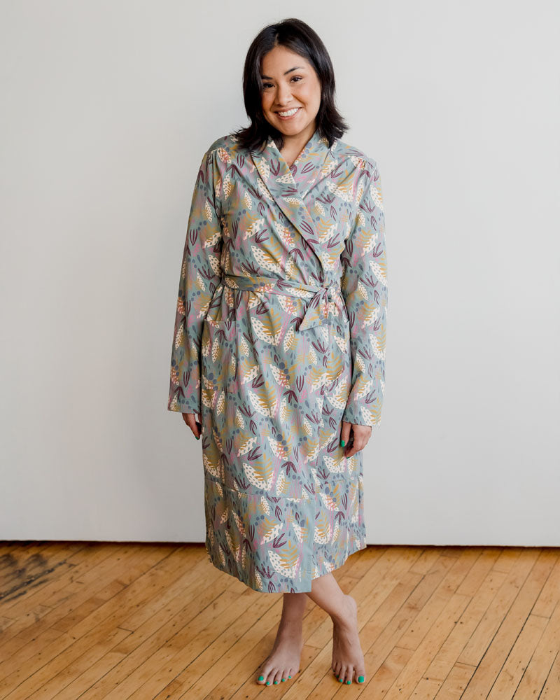 Organic Cotton Women’s Lounge Robe in Whimsy