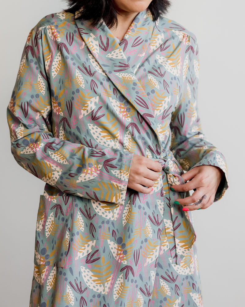 Organic Cotton Women’s Lounge Robe in Whimsy