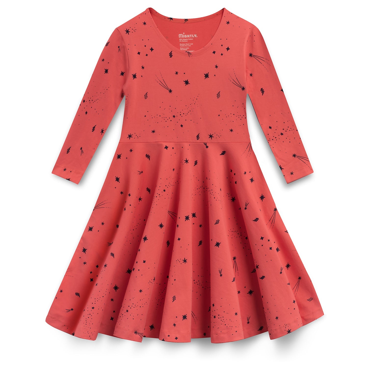 Kids Organic Cotton 3/4 Sleeve Twirl Dress: FINAL SALE