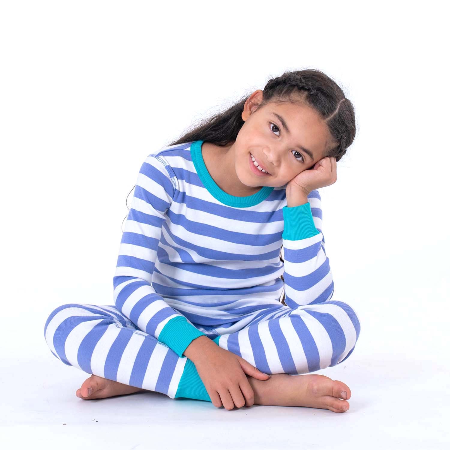 100% Organic Cotton Long Sleeve Pajamas for Kids: Stripes