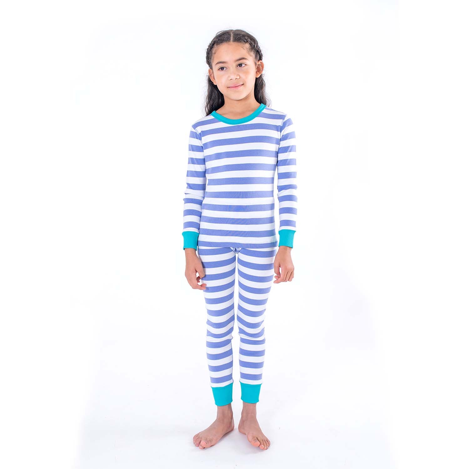 100% Organic Cotton Long Sleeve Pajamas for Kids: Stripes