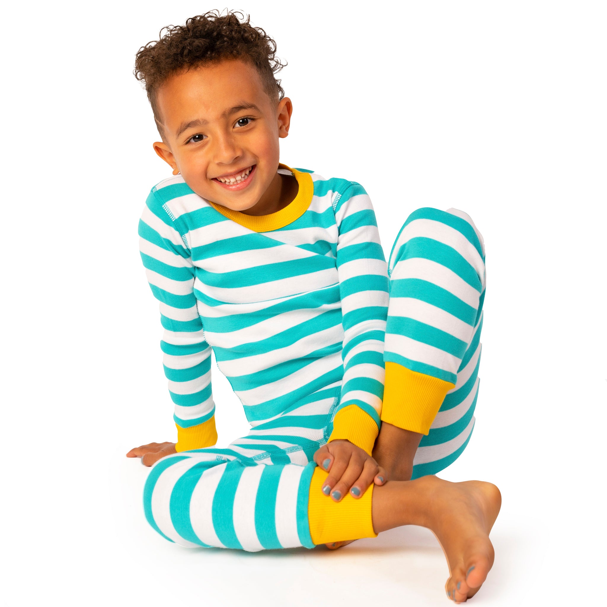 100% Organic Cotton Long Sleeve Pajamas for Kids: Stripes