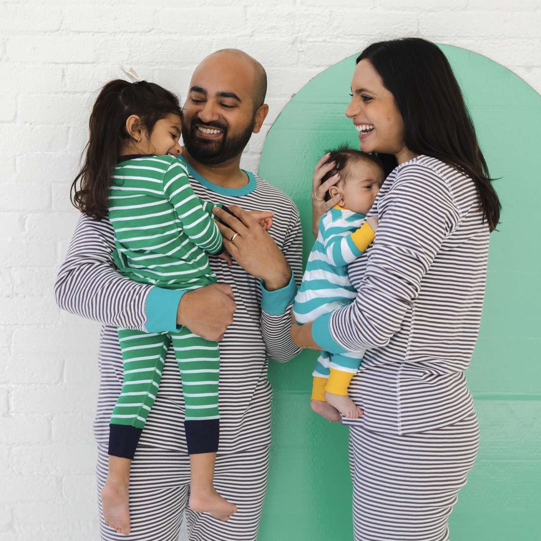 100% Organic Cotton Pajamas for Adults: Stripes - FINAL SALE