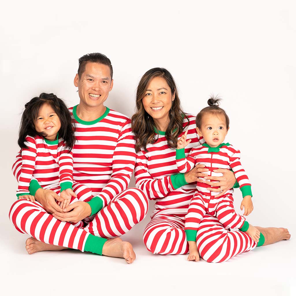 100% Organic Cotton Pajamas for Adults: Stripes - FINAL SALE