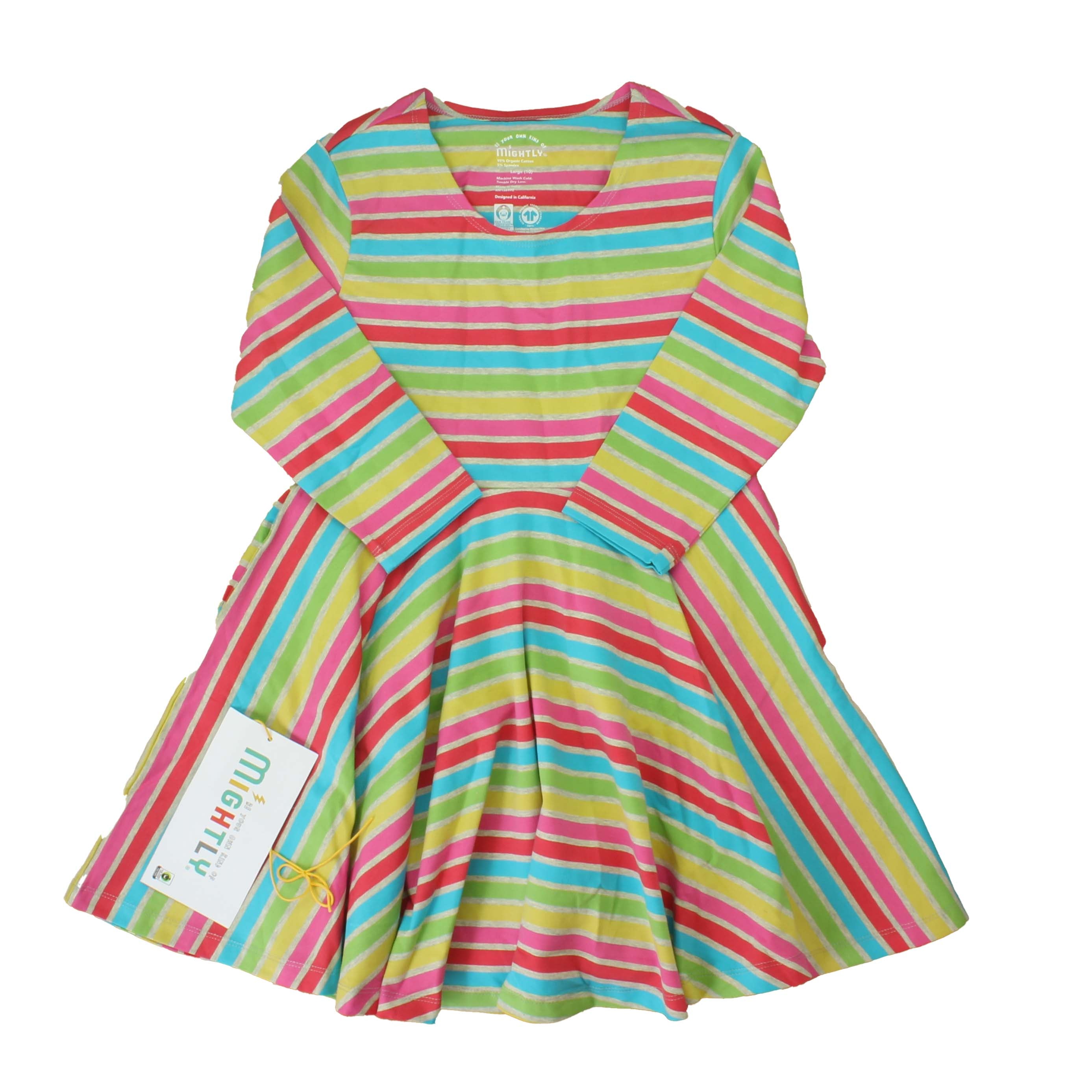 Pre-owned Gray Stripe Dress size: 2-5T