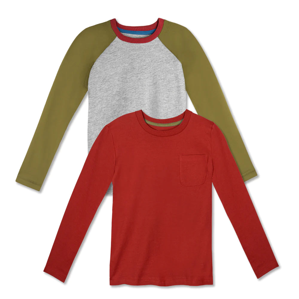 Pre-owned Maroon | Gray Long Sleeve T-Shirt size: 2-5T