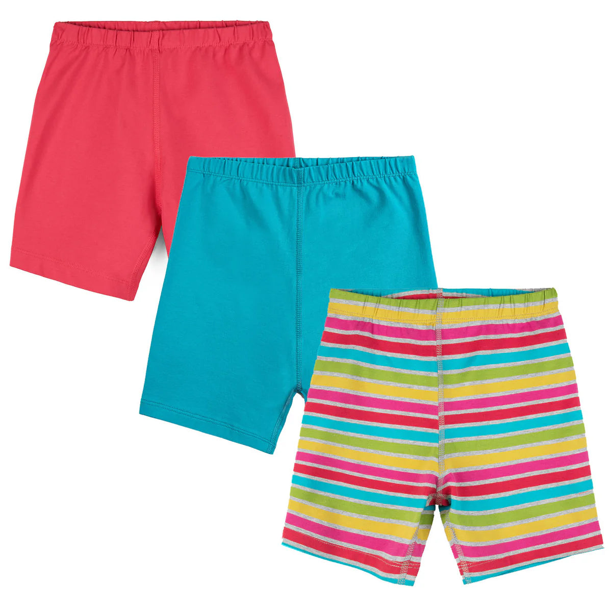 Pre-owned Pink | Turquoise | Gray Stripe Shorts size: 2-5T