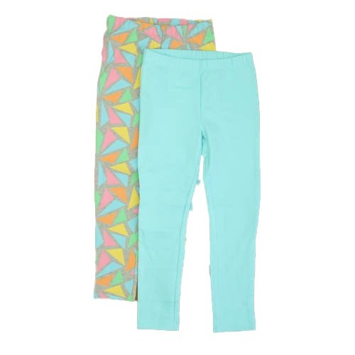 Pre-owned Gray | Aqua Sidewalk Chaulk Leggings size: 4T