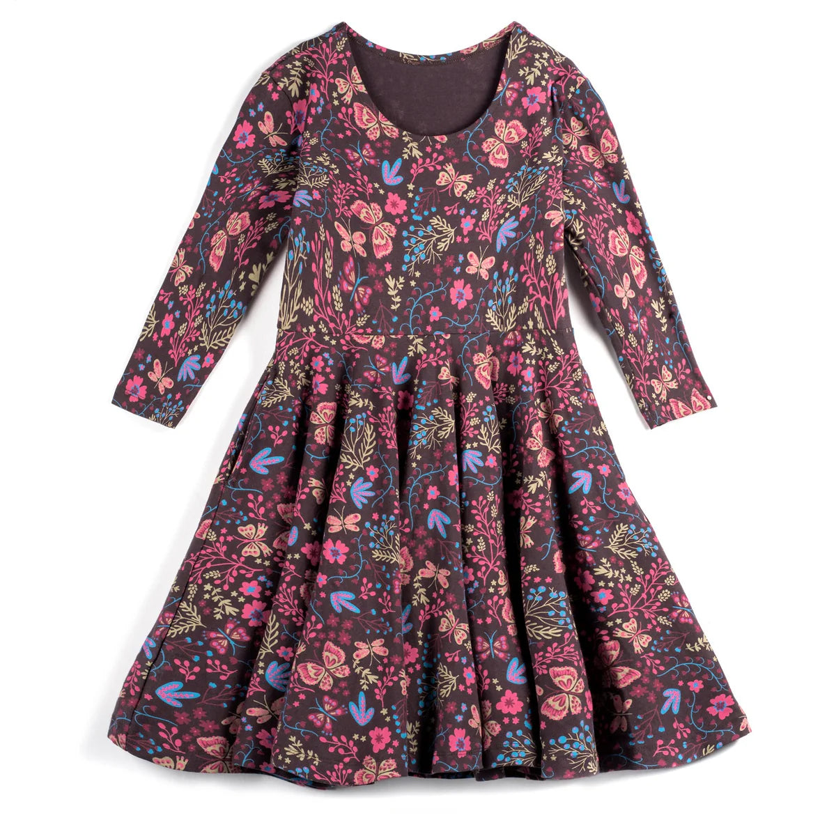 Pre-owned Brown Floral Dress size: 6-14 Years