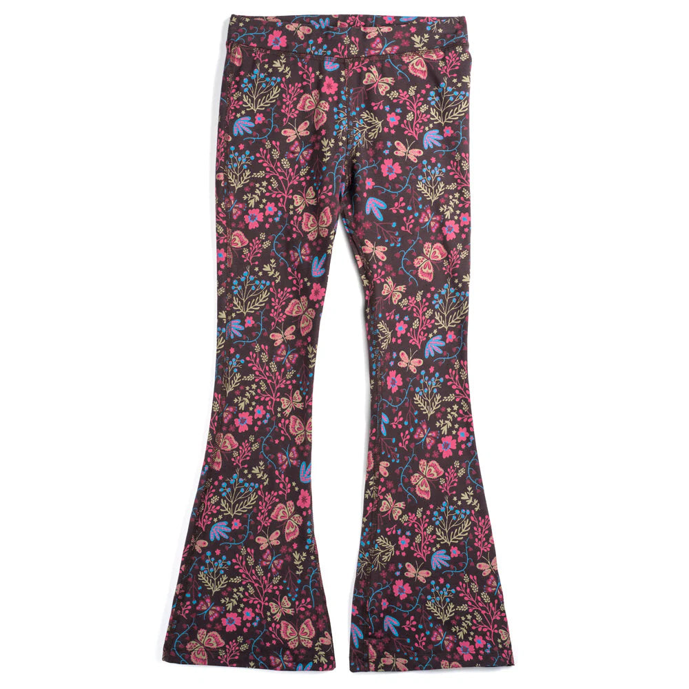 Pre-owned Brown Floral Leggings size: 6-14 Years