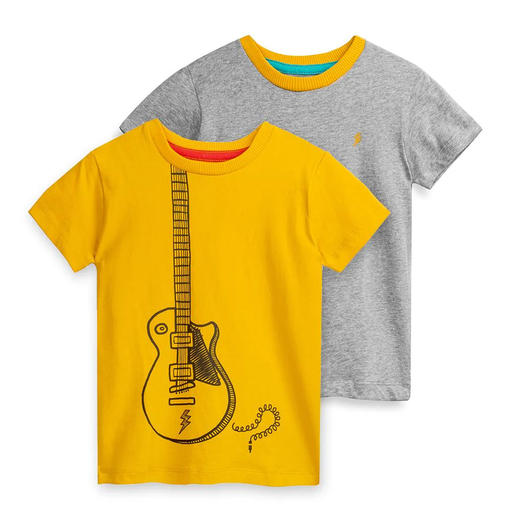 Pre-owned Yellow | Gray T-Shirt size: 6-14 Years