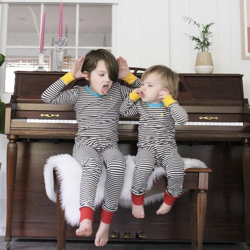 100% Organic Cotton Long Sleeve Pajamas for Kids: Stripes