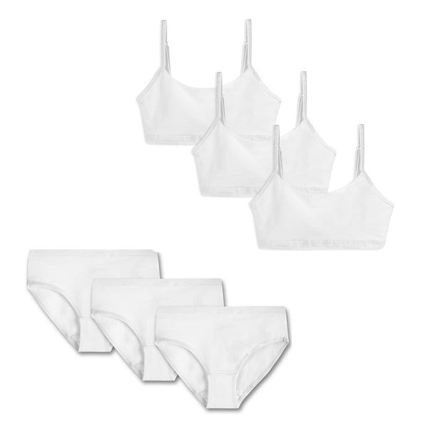 Pack Of 6 Cotton Bra With Lycra Straps For Teenagers & Women – White - Teenager  Bra